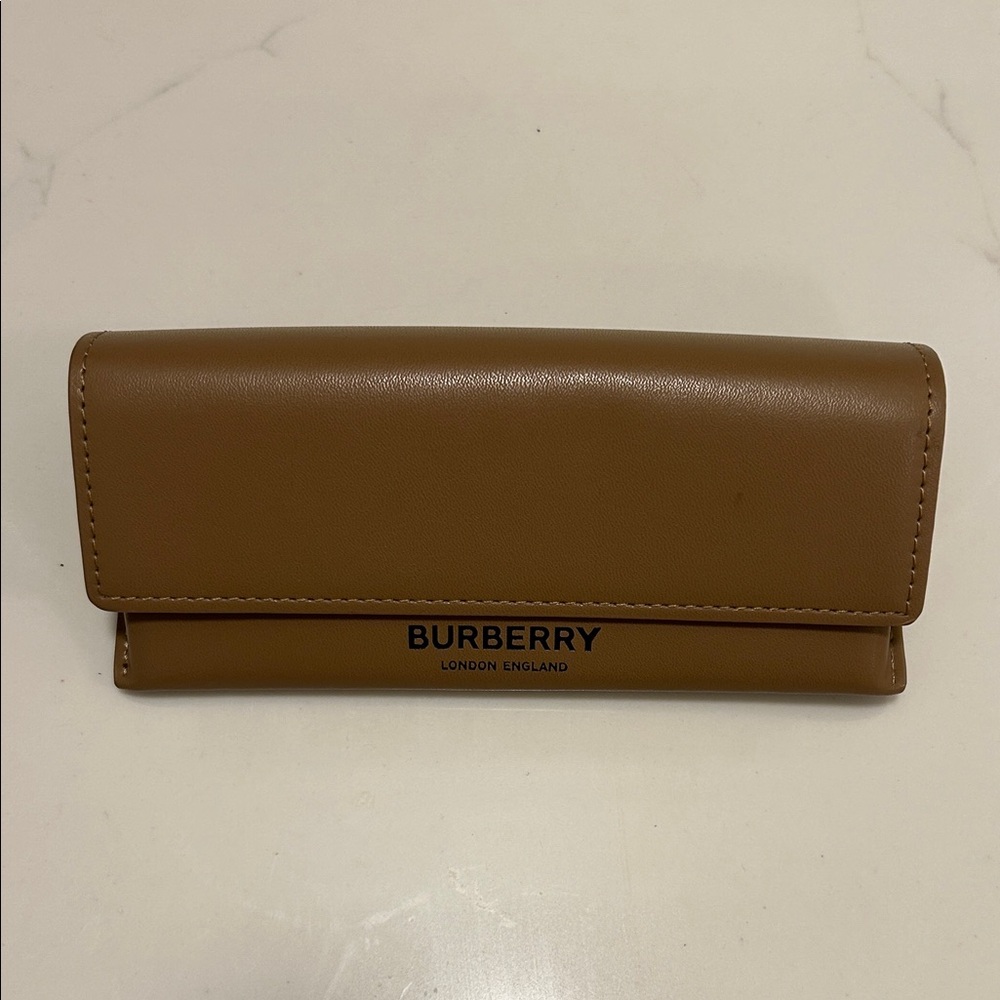 Burberry Brown Leather Eyeglass Case